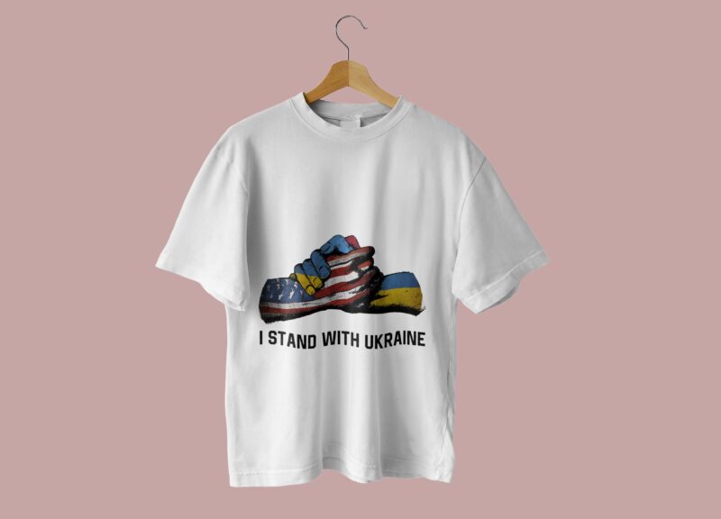 I Stand With Ukraine American Tshirt Design