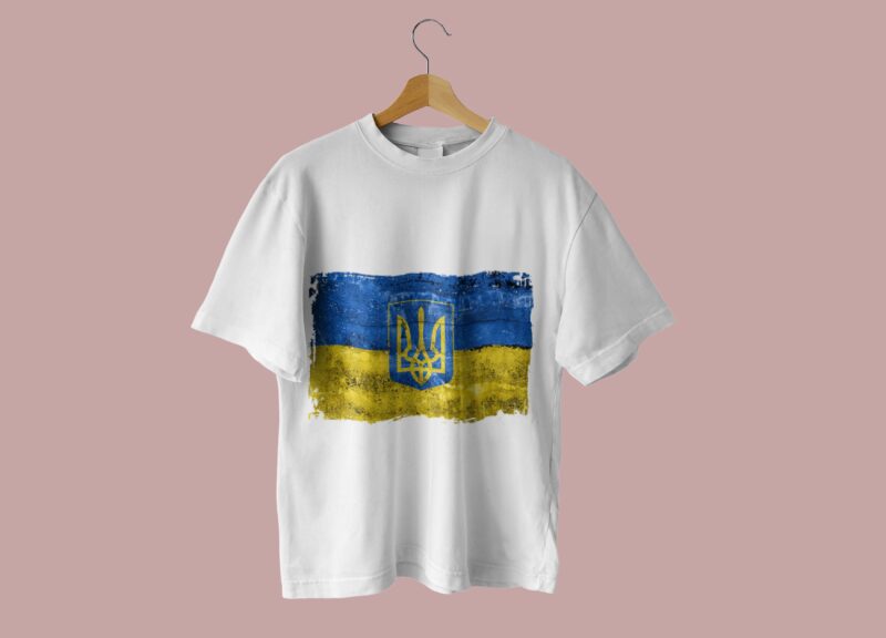 Vintage Ukraine Flag Tshirt Design