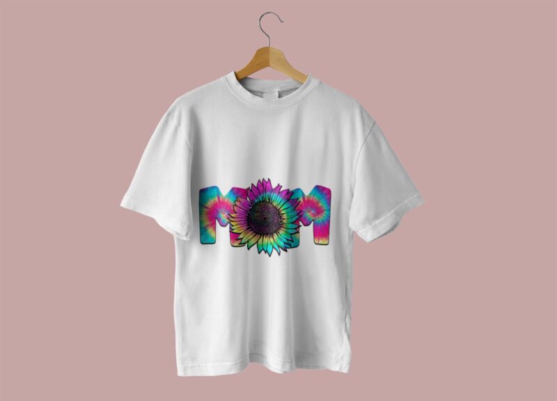 Mom Sunflower Rainbow Color Tshirt Design