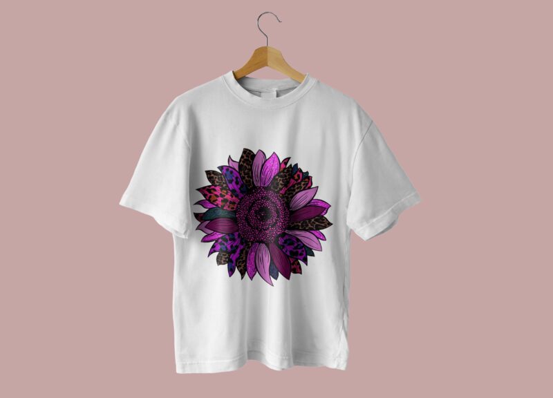 Leopard Sunflower Teacher Tshirt Design