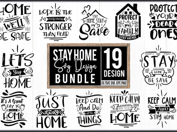 Stay home svg design bundle