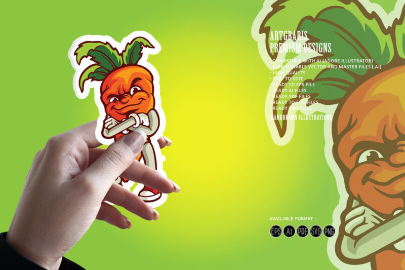 Vegetarian smile carrot logo mascot
