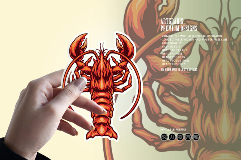 Shrimp Lobster seafood logo mascot