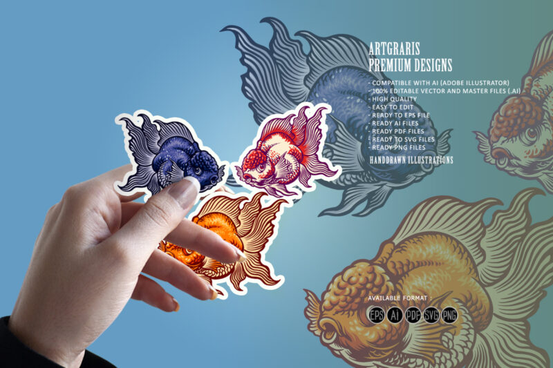 Koki fish logo mascot colorful