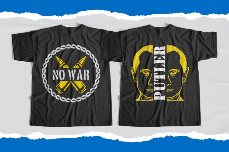 Stop war in Ukraine T-shirt Designs Bundle, Ukraine Bundle, I stand with Ukraine