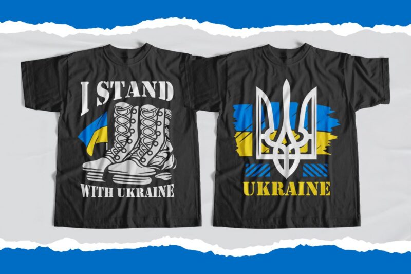 Stop war in Ukraine T-shirt Designs Bundle, Ukraine Bundle, I stand with Ukraine