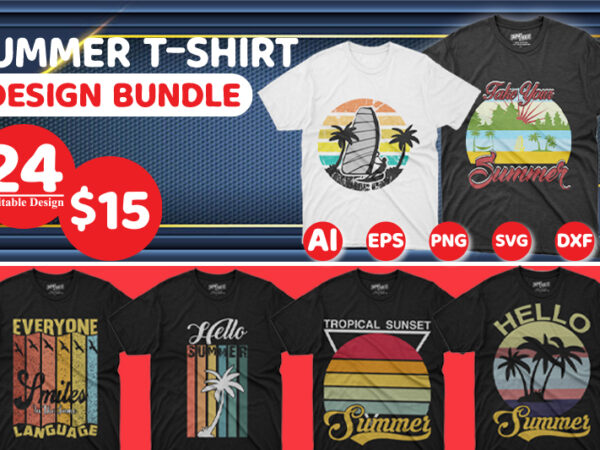 Best selling summer t-shirt design bundle for commercial use.
