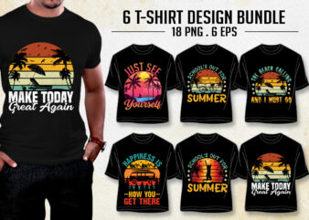 Summer Beach T-Shirt Design Bundle