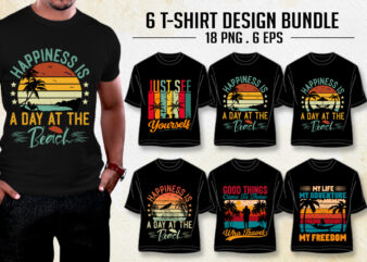 Summer Beach T-Shirt Design Bundle