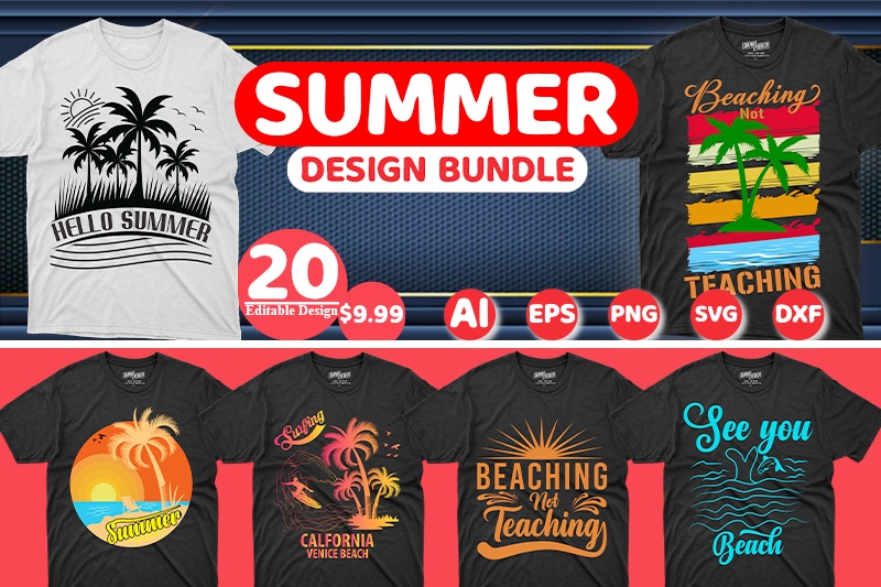 Bestselling Summer T-Shirt Design for Commercial use.