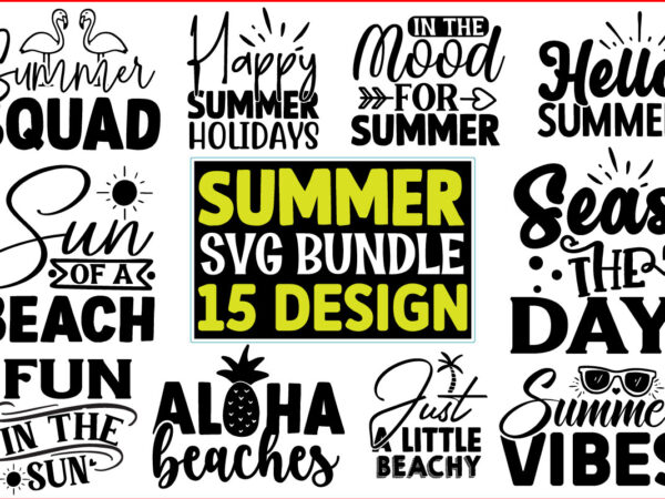 Summer svg t shirt design bundle