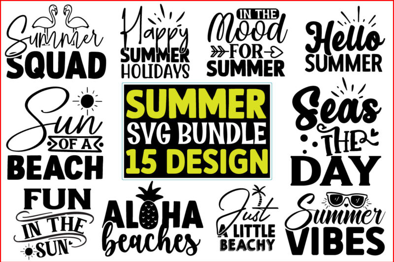 Summer SVG T shirt Design Bundle