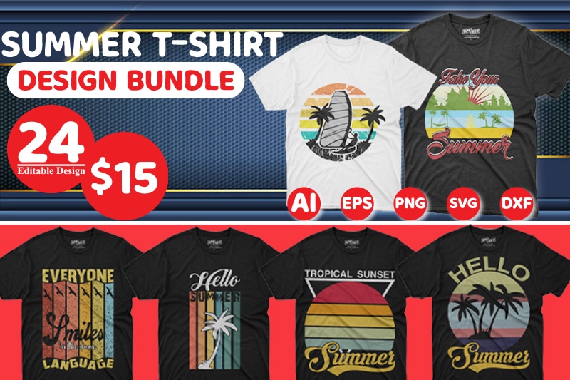 Best selling Summer T-Shirt Design Bundle for commercial use.