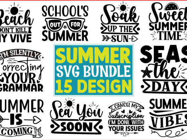 Summer svg t shirt design bundle