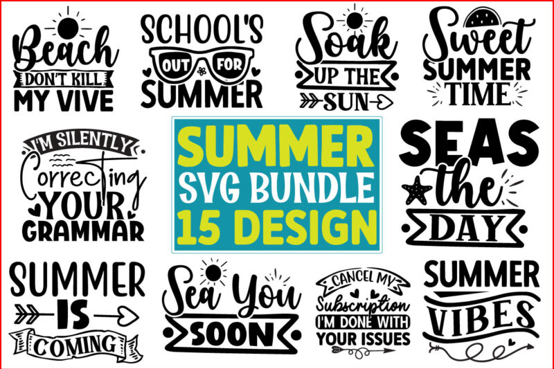 Summer SVG T shirt Design Bundle