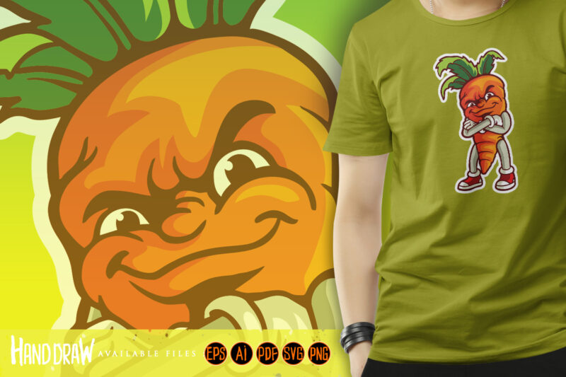 Vegetarian smile carrot logo mascot