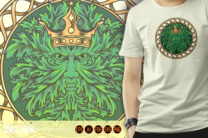 Crown weed leaf mandala ornament SVG