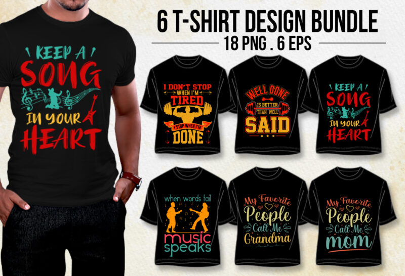 Typography T-Shirt Design Bundle