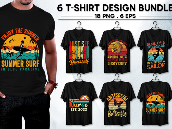 T-shirt design bundle-retro vintage sunset