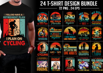 T-Shirt Design Bundle-Vintage Retro Sunset