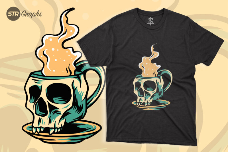 Coffee Skull – Retro Style