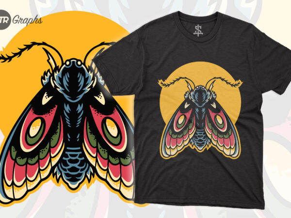 Insect animal – retro style t shirt design for sale