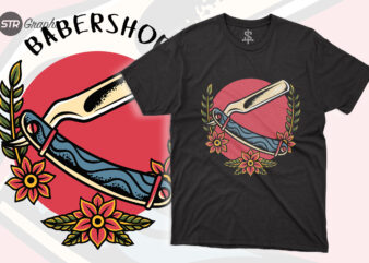 Babershop – Retro Style t shirt template