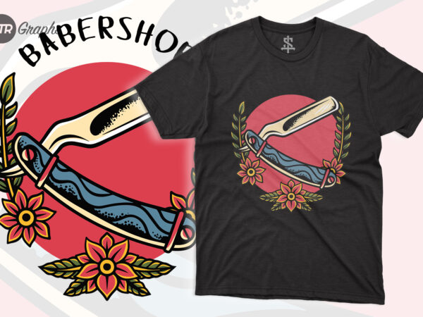 Babershop – retro style t shirt template
