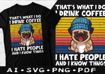 That’s what i do i drink coffee t-shirt design, That’s what i do i drink coffee SVG, I drink coffee t shirt, Coffee tshirt, Happy Coffee day tshirt, Funny Coffee
