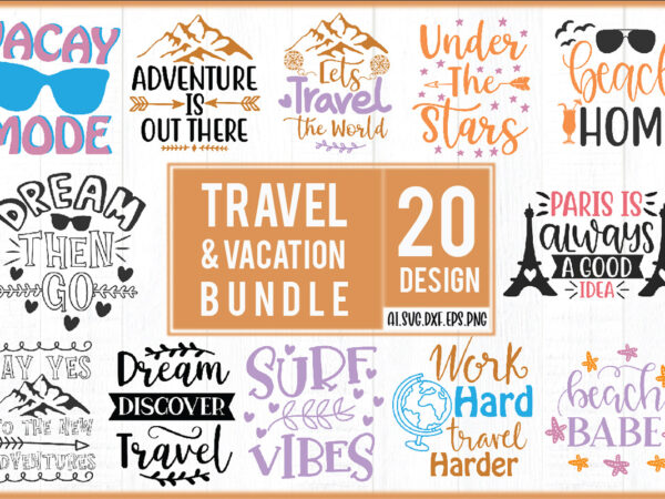 Travel & vacation svg design bundle