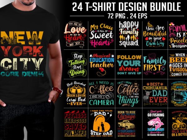 Typography t-shirt design bundle