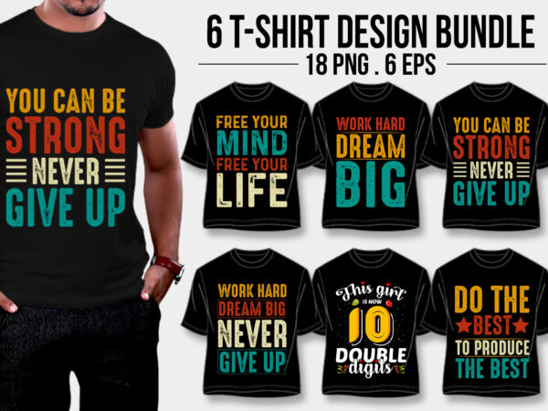 Typography t-shirt design bundle for pod