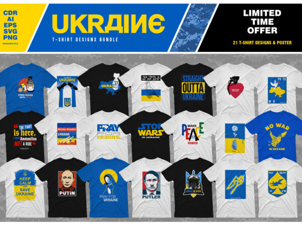 21 ukraine t-shirt designs bundle
