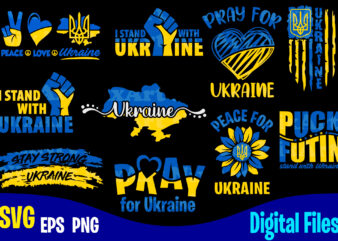 10 Ukraine designs bundle for black shirts, Stand with Ukraine, Ukraine svg, Ukrainian flag svg, Patriotic Ukrainian design svg eps, png files for cutting machines and print t shirt designs for sale t-shirt design png