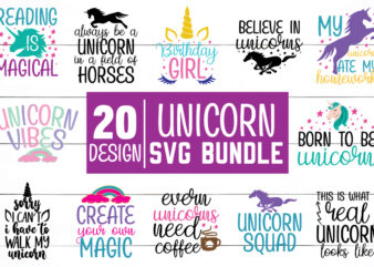 Unicorn SVG Bundle t shirt vector graphic