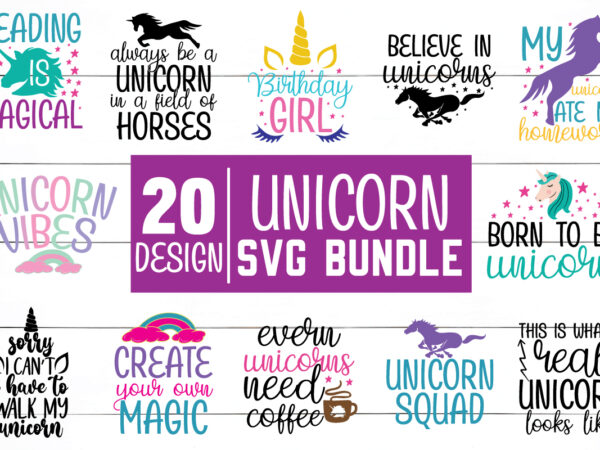 Unicorn svg bundle t shirt vector graphic
