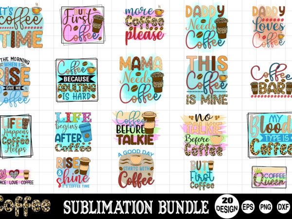 Coffee sublimation bundle t shirt vector file