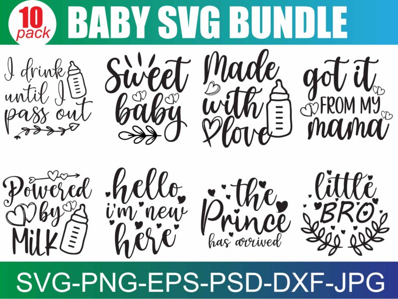 Baby SVG Bundle, Baby Shower SVG, Newborn SVG Bundle, Baby Quote Bundle, Cute Baby Saying svg, Funny Baby svg, Baby Girl, Baby Boy, Cut File