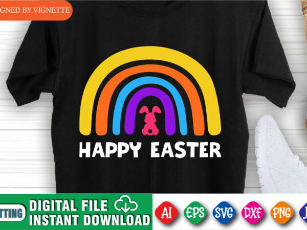 Happy easter day rainbow shirt, easter day shirt, cute bunny shirt, easter day rabbit shirt, easter day bunny shirt, cute rabbit shirt, easter day rainbow shirt, happy easter day shirt