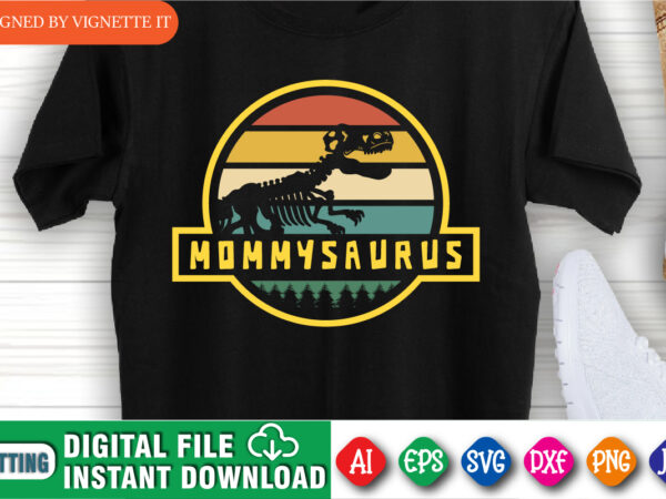 Mommy saurus t shirt design, t rex vector, happy mother’s day, animal print, silhouette background, dinosaur lover design, mom shirt print template, mommy dinosaur, dinosaur skeleton