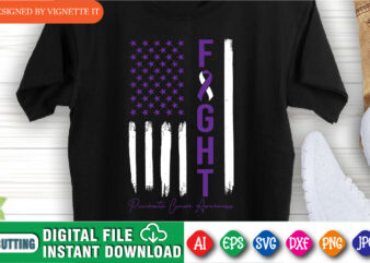 Fight Pancreatic Cancer Awareness Shirt, Awareness Shirt, Fight Shirt, Awareness USA Flag Shirt, Awareness American Shirt Template