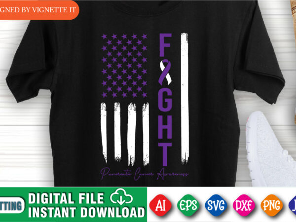 Fight pancreatic cancer awareness shirt, awareness shirt, fight shirt, awareness usa flag shirt, awareness american shirt template