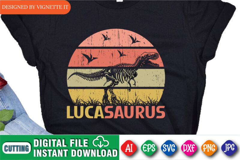Luca Saurus Shirt, Happy Mother’s Day Shirt, Mother’s Day Shirt, Mother Dinosaur Skelton Shirt, Mother’s Day Flying Dinosaur Shirt, Mother’s Day Vintage Sunset Shirt Template