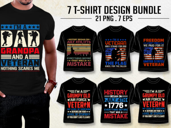 Veteran t-shirt design bundle