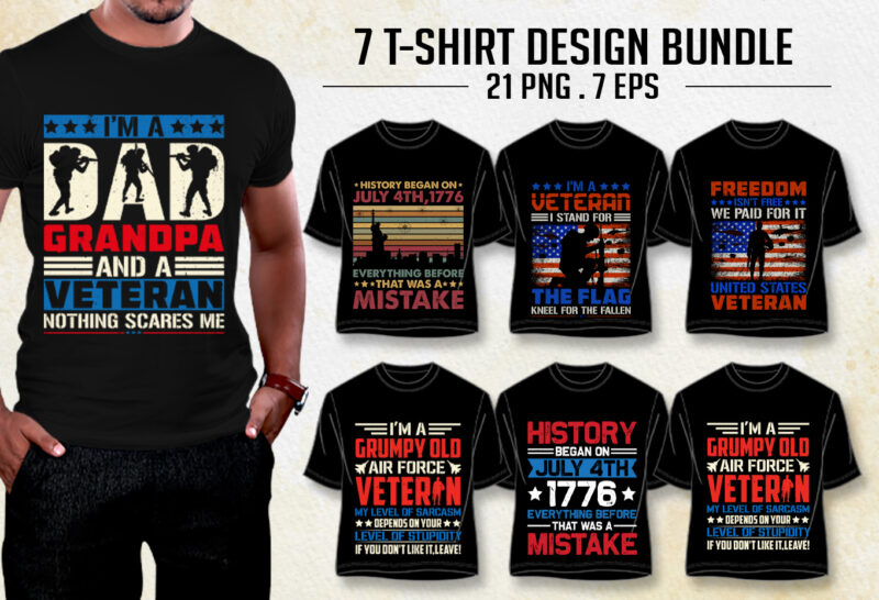 VETERAN T-Shirt Design Bundle