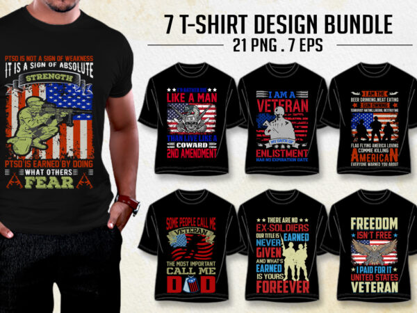 Veteran t-shirt design bundle