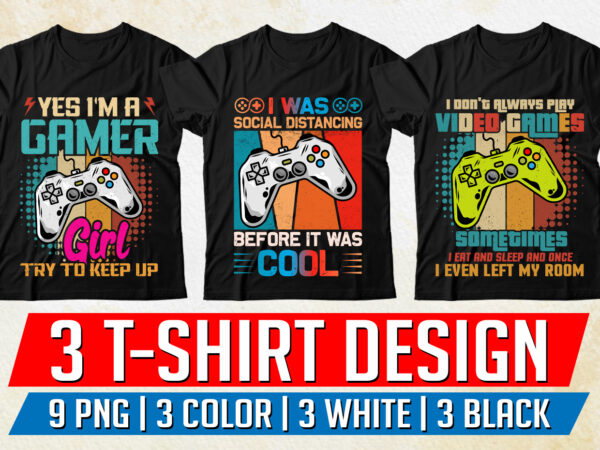 Video gamer t-shirt design