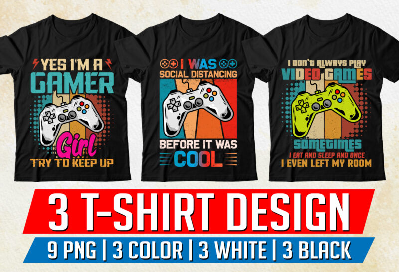 Video Gamer T-Shirt Design