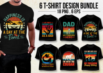 Vintage Retro Sunset T-Shirt Design Bundle