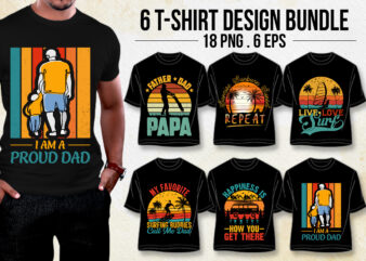 Vintage Retro Sunset T-Shirt Design Bundle